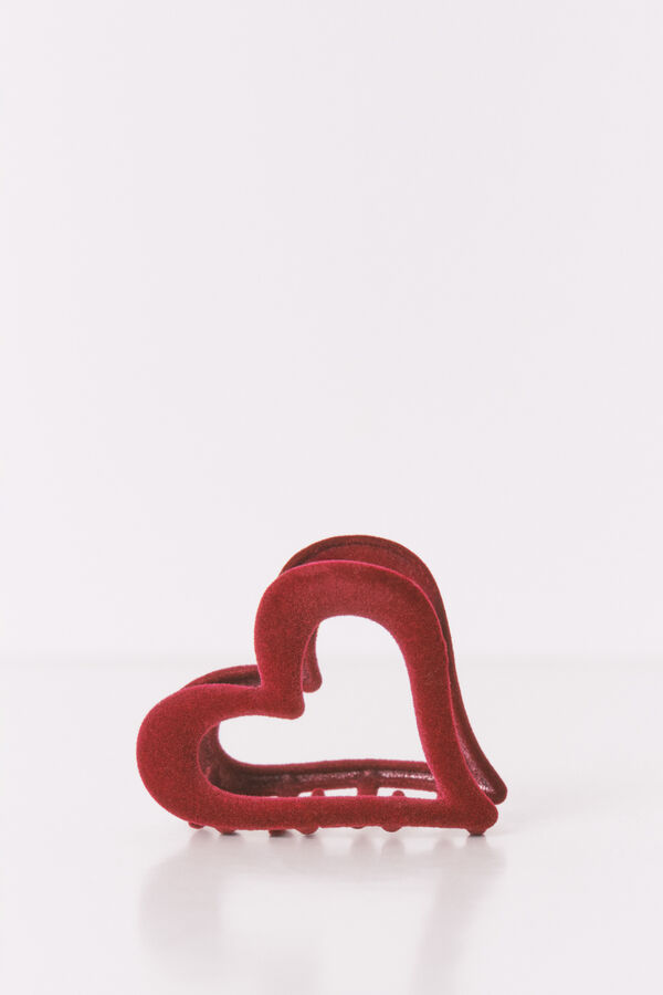 Women'secret Pince &agrave; cheveux petite c&oelig;ur bordeaux rouge