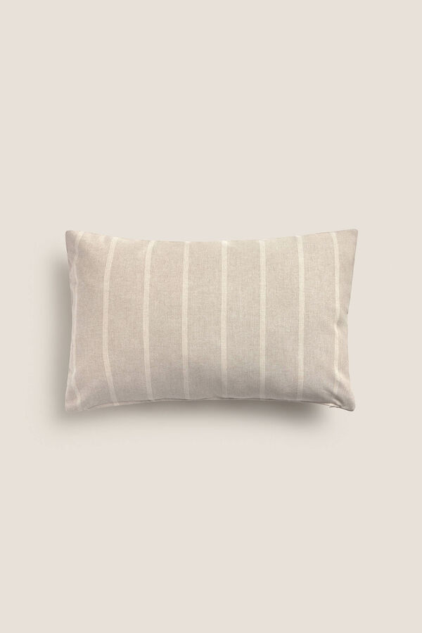 Womensecret Striped cotton cushion cover Braun