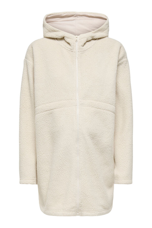 Only Maternity Sudadera larga borrego maternity beige