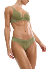 Triumph Cueca brasileira em microfibra e renda verde