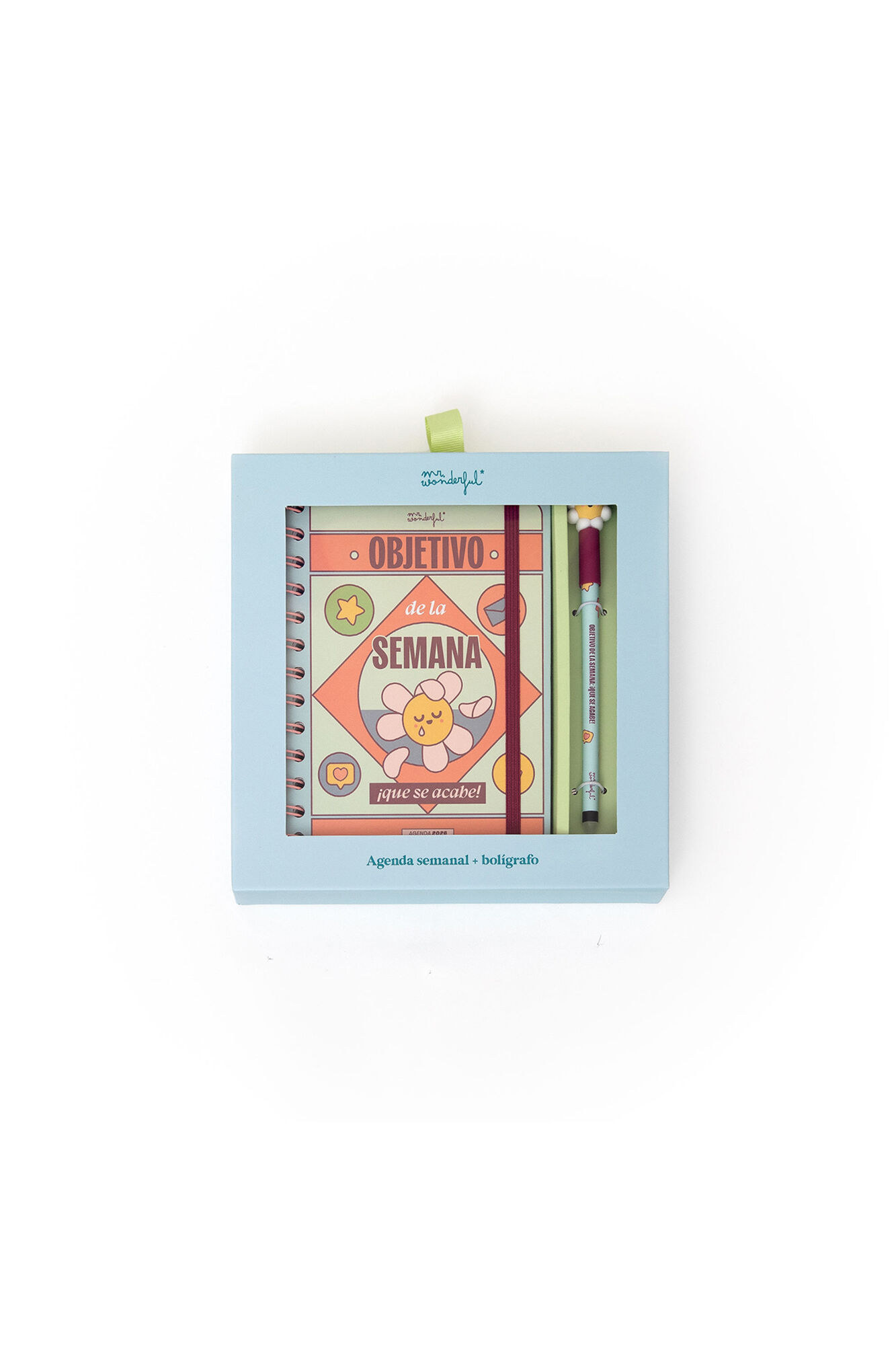 Mr. Wonderful Set de Agenda Wonder peque&ntilde;a 2026 Semanal + boli - Objetivo de la semana: &iexcl;que se acabe!