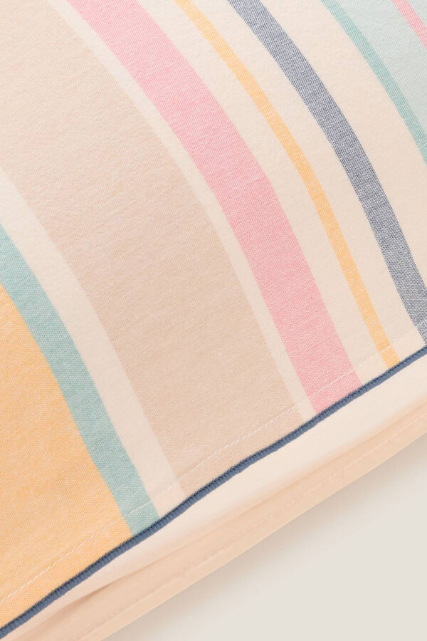 Textura Funda Almohada Rayas Multicolor turquesa