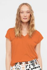Gisela Camiseta manga sisa sat&eacute;n naranja