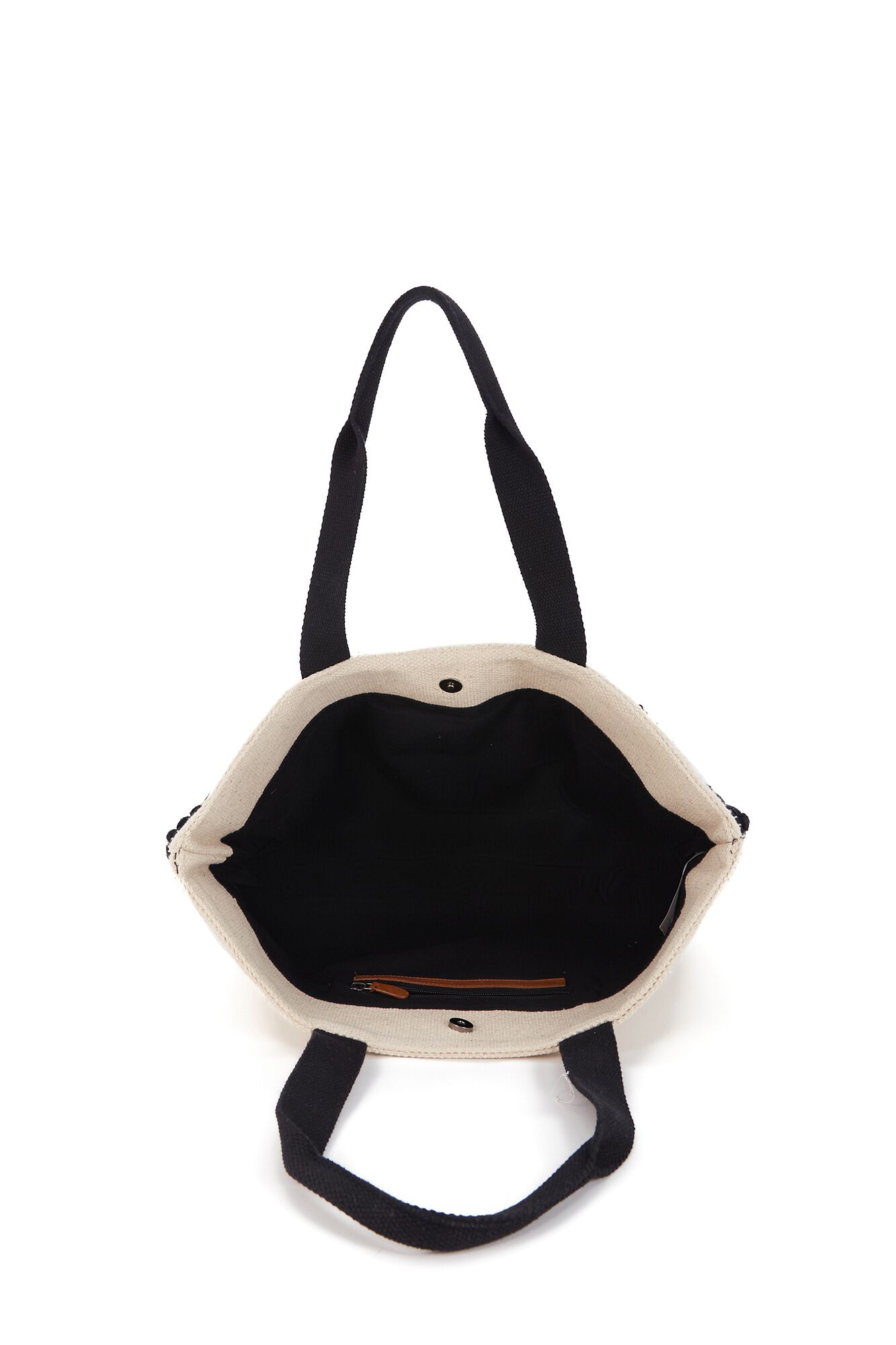 Abbacino  Cesto de praia bordado preto