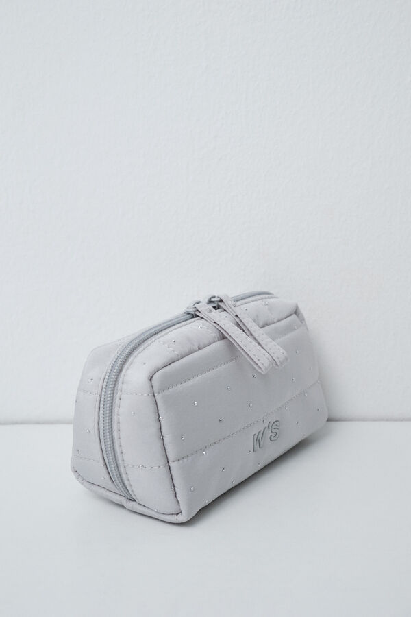 Women'secret Trousse de toilette portefeuille petite matelass&eacute;e grise gris