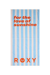 Roxy Toalla rayas playa texto azul
