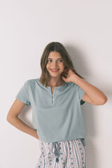 Women'secret Majica kratak rukav od 100% pamuka zelene boje Zelena