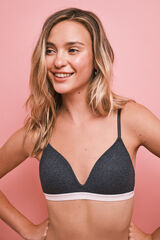 HI&BYE Grey padded triangle bra grey