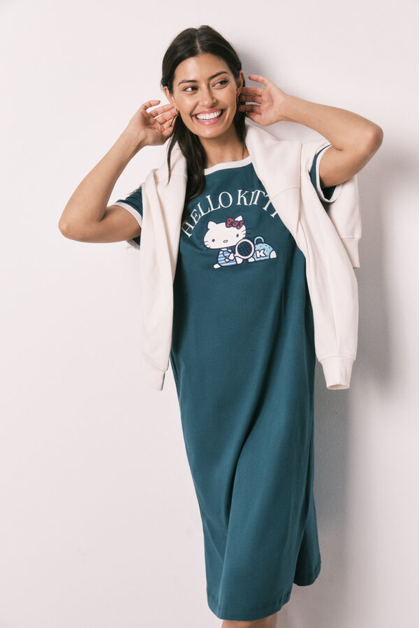 Women'secret Nuisette Hello Kitty en coton verte vert