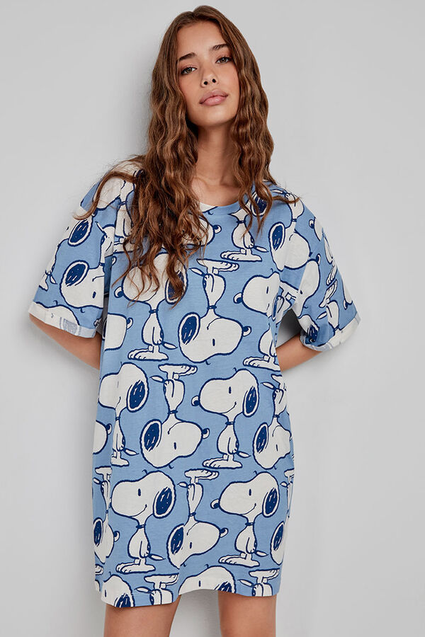 Gisela Camisa de dormir estampado Snoopy branco