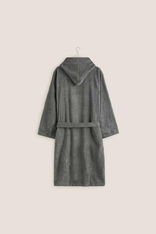 Womensecret Cotton hooded bathrobe szürke