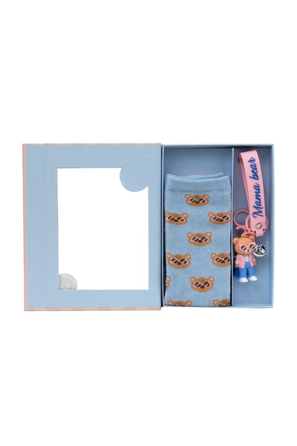 Mr. Wonderful Kit of socks + key ring - Mama bear printed