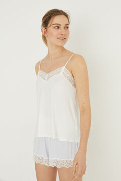 Womensecret Short white printed vest pyjamas white
