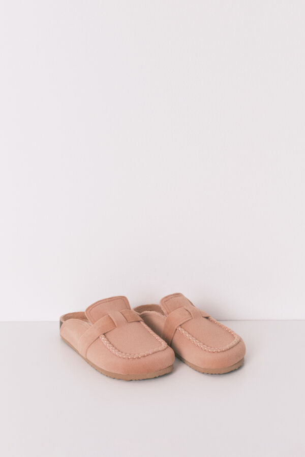 Women'secret Pink suede comfort slippers red