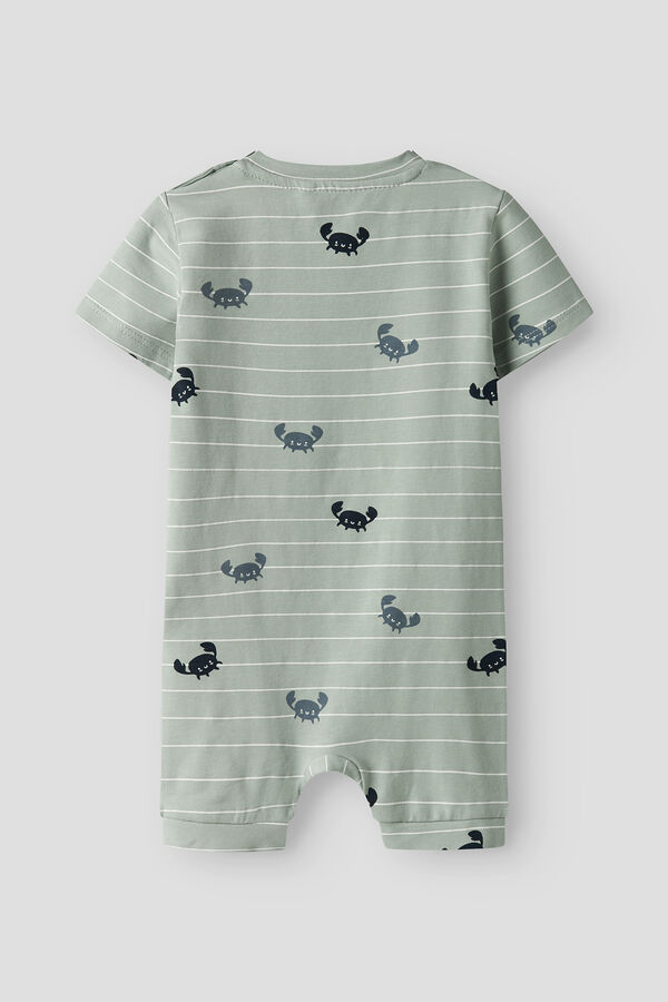 Name it Macac&atilde;o manga curta com estampado de algod&atilde;o org&acirc;nico azul