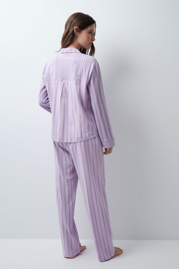 Women'secret Lilac striped classic pyjamas pink