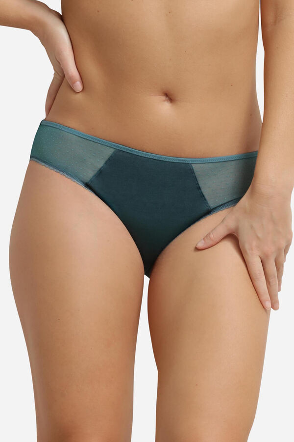 DIM Mesh side classic panty blue