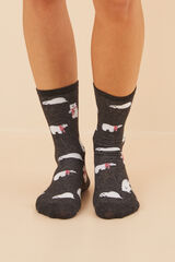 Women'secret 3-pack grey cotton socks grey