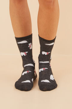Womensecret 3-pack grey cotton socks grey