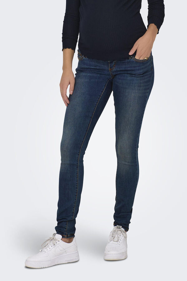 Only Maternity Skinny maternity jeans with high belly blue