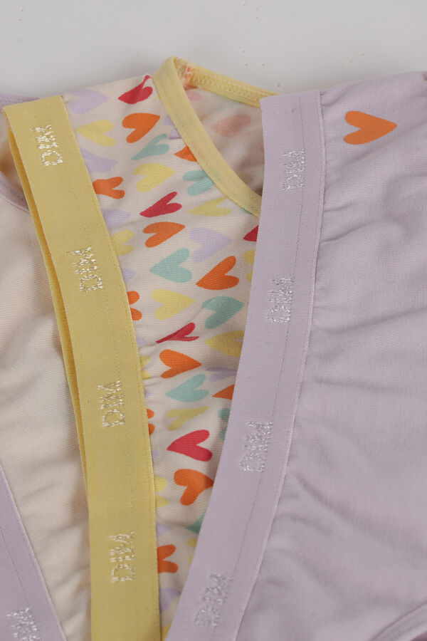 DIM Pack de 3 cuecas de menina estampadas com cintura el&aacute;stica estampado
