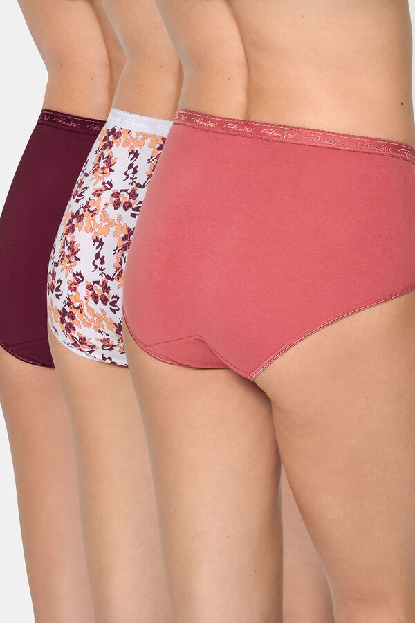 Playtex Pack de 3 bragas Midi de algod&oacute;n org&aacute;nico estampado