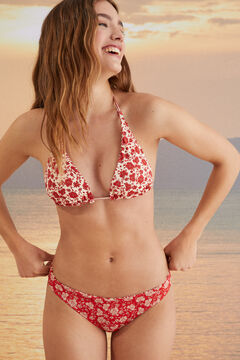 Womensecret Reversible two-tone floral bikini bottoms brown