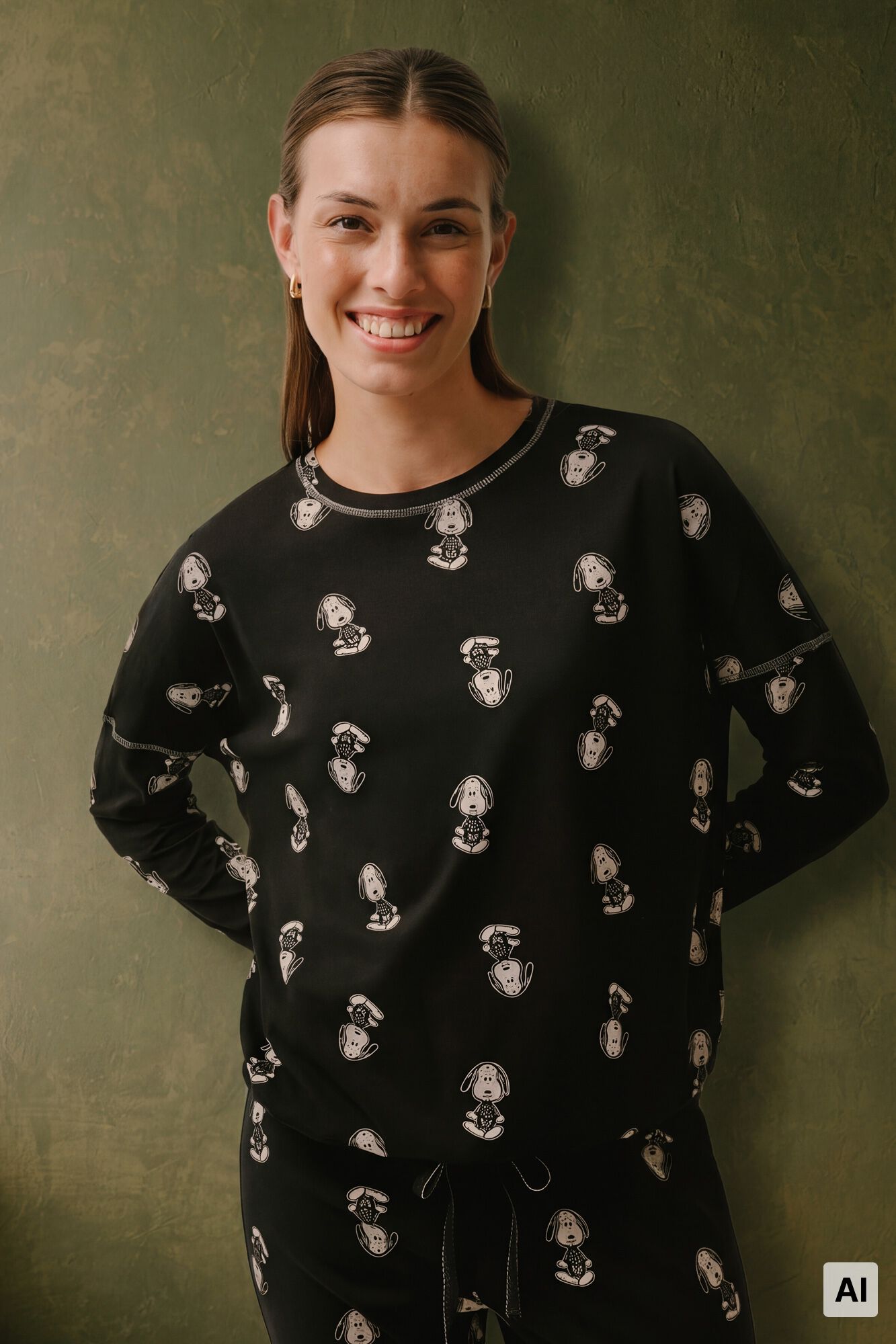 Women'secret Snoopy Halloween cotton long pyjamas