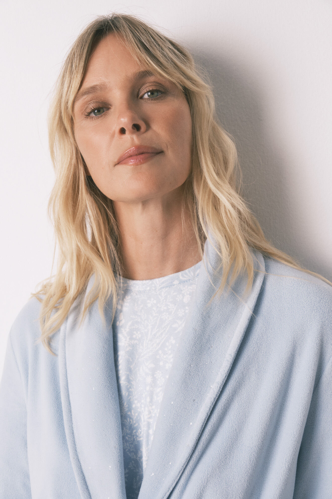 Women'secret Robe midi de veludo azul com glitter