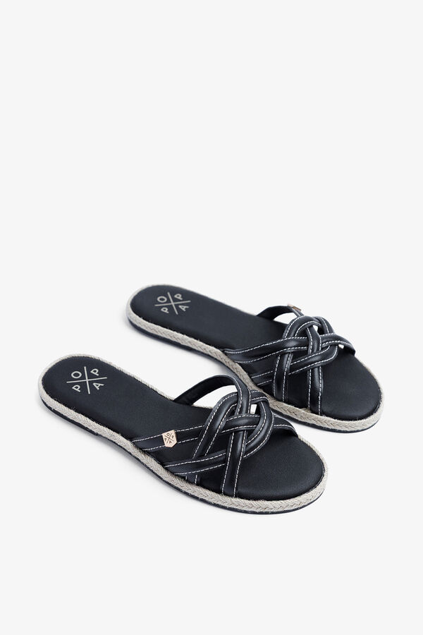 Popa Saraki flat strap sandal black