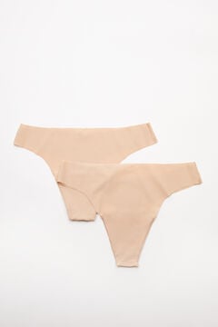 Womensecret Microfiber Thong  2-Pack nude