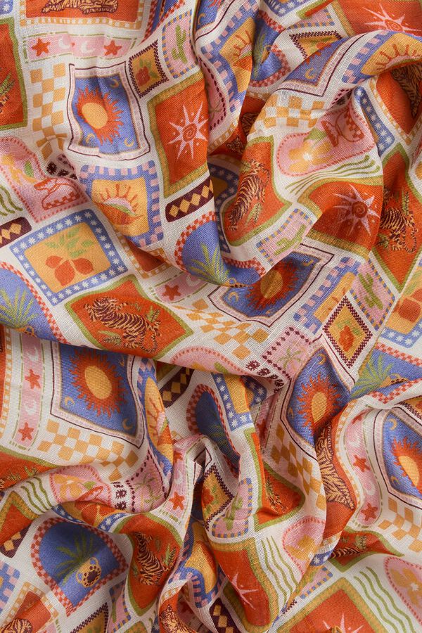 Pieces Printed ECOVERO&trade; viscose scarf white