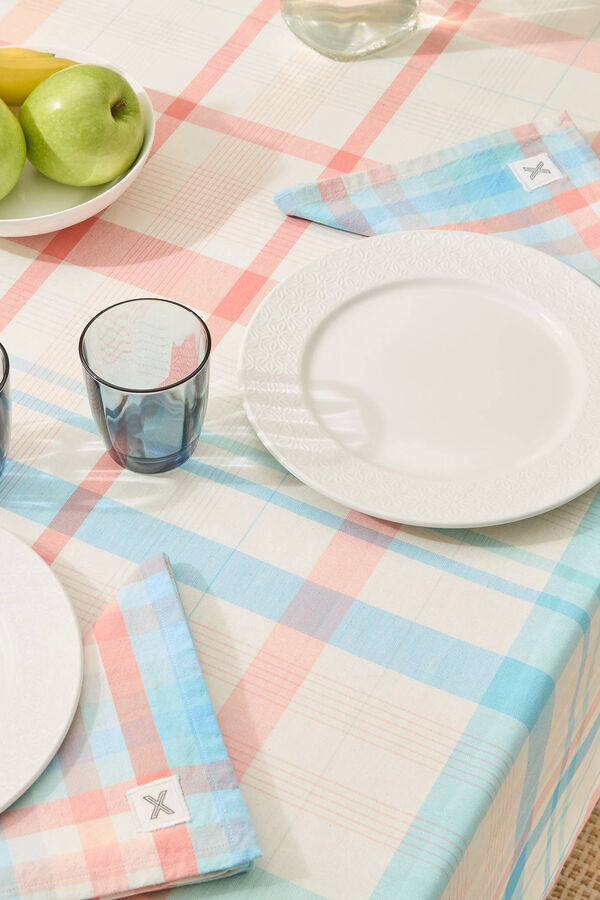 Womensecret Checked cotton resin-coated tablecloth Koraljna