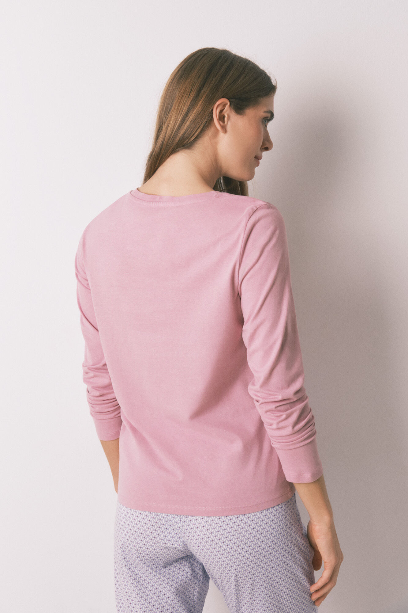 Women'secret Pink brushed cotton long sleeve T-shirt