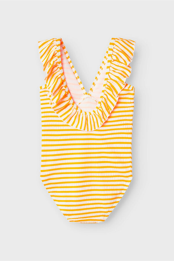 Womensecret Girls' striped print swimsuit rouge