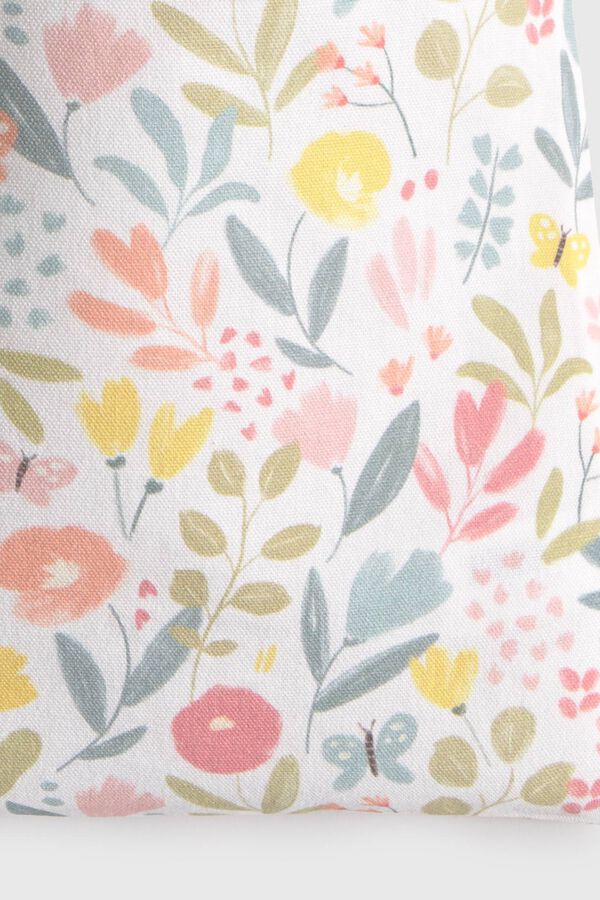 Textura Bolsa algod&oacute;n flores estampado