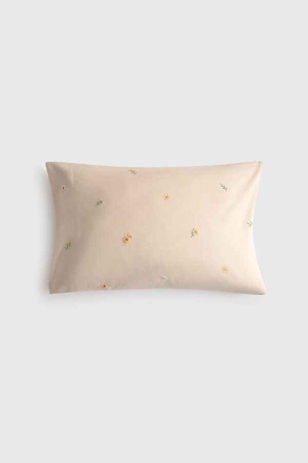 Textura Embroidered pillow case nude