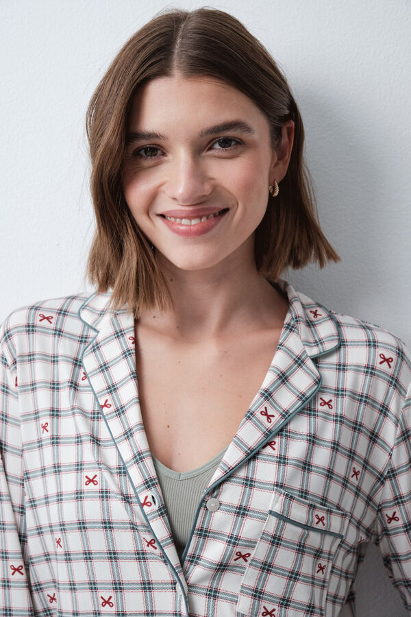 Women'secret Plaid classic pyjamas with bows printed