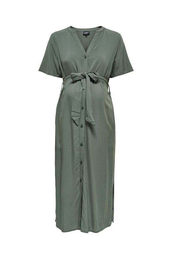 Only Maternity Maternity dress with belt printed