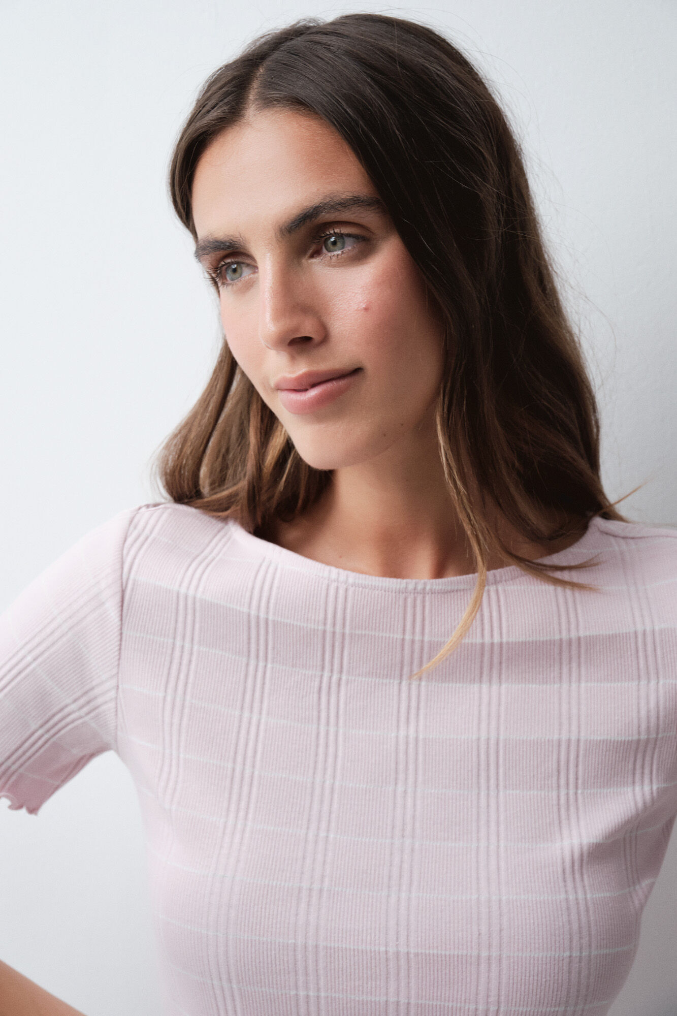 Women'secret Pijama largo manga corta algod&oacute;n rayas rosa