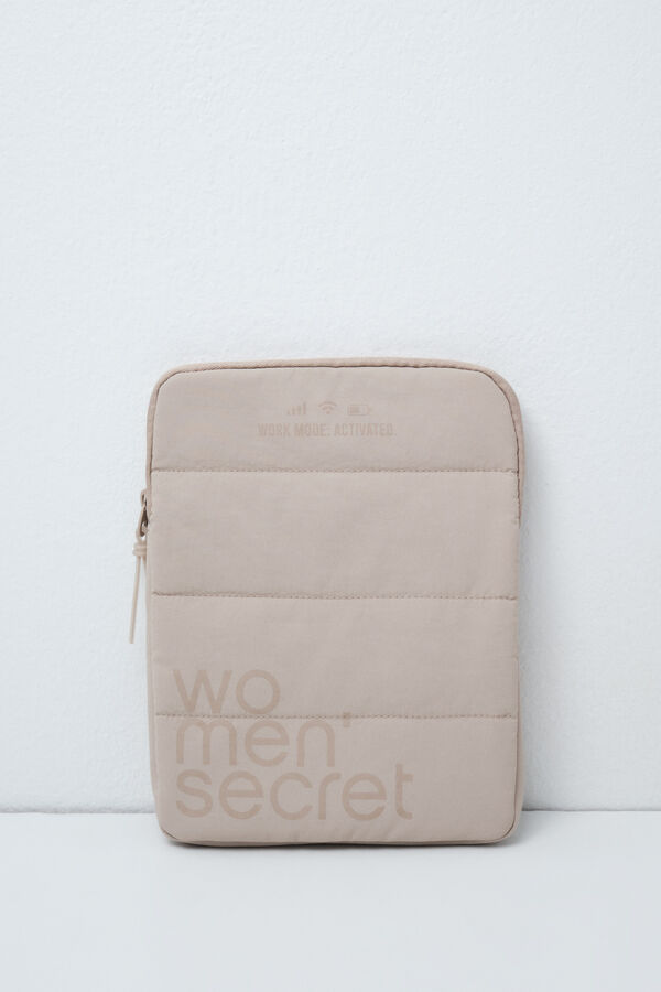Women'secret Funda tablet acolchada beige nude