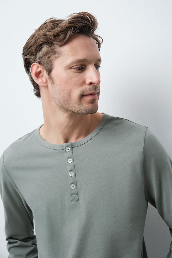 Women'secret Green cotton plaid men's pyjamas green