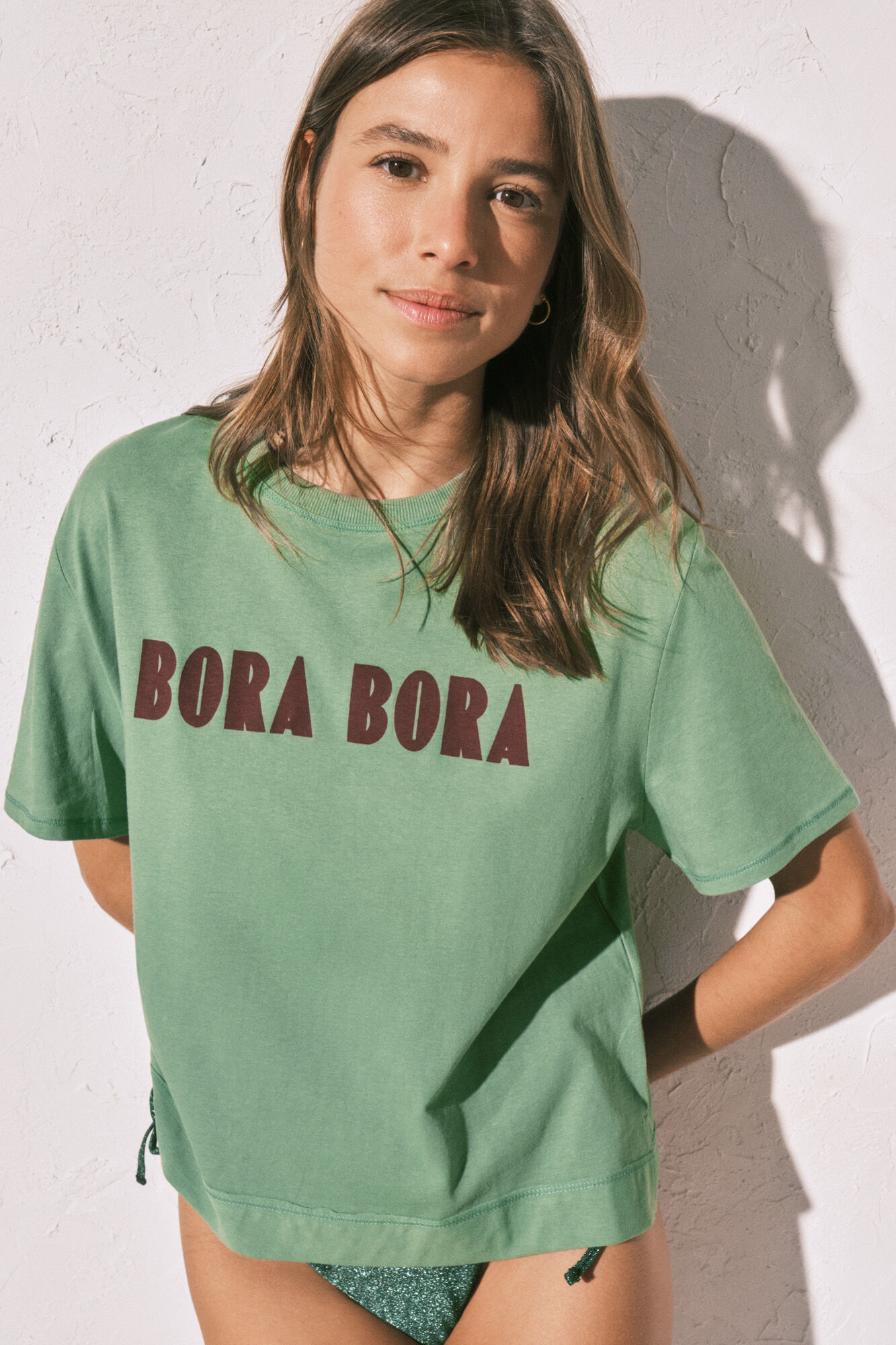 Women'secret T-shirt oversize en coton vert