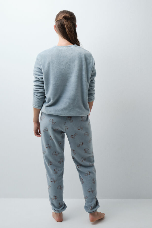 Women'secret Snoopy fleece long pyjamas blue