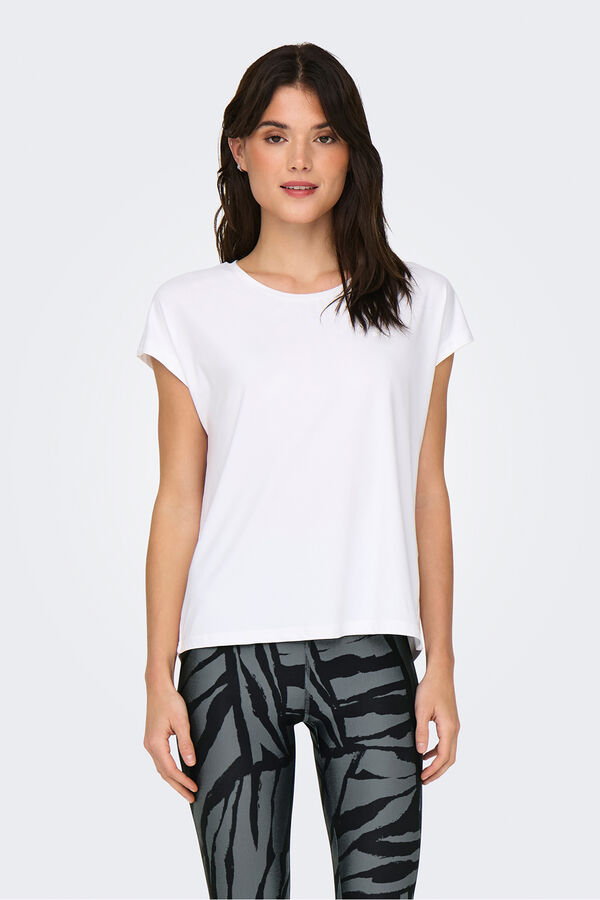 Only Play T-shirt b&aacute;sica manga curta branco