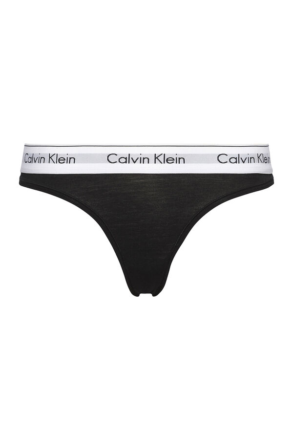 Calvin Klein Women's single thong Crna