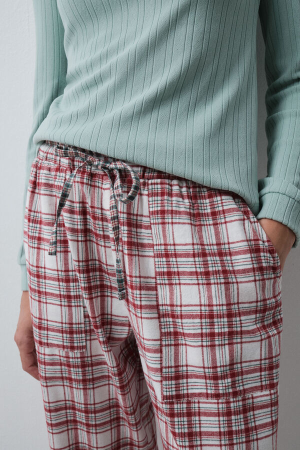 Women'secret Red plaid pyjamas trousers brown