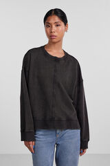 Womensecret Black long-sleeved sweatshirt with high neckline and dropped shoulders. fekete
