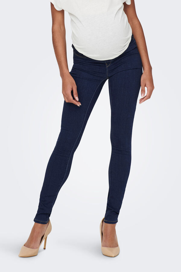 Only Maternity Vaquero skinny premam&aacute; barriga alta. azul