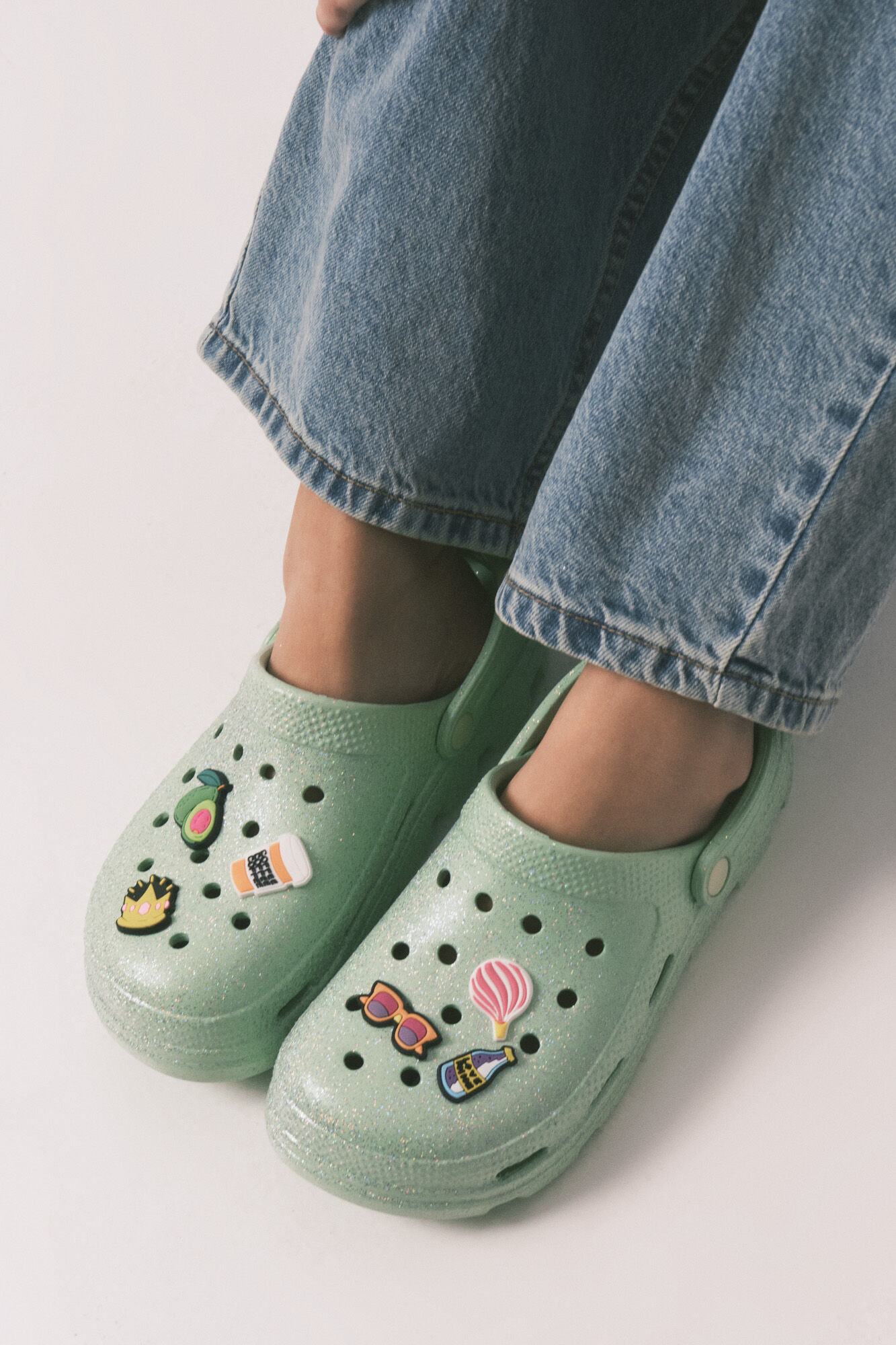 HI&BYE Bright green rubber platform clog